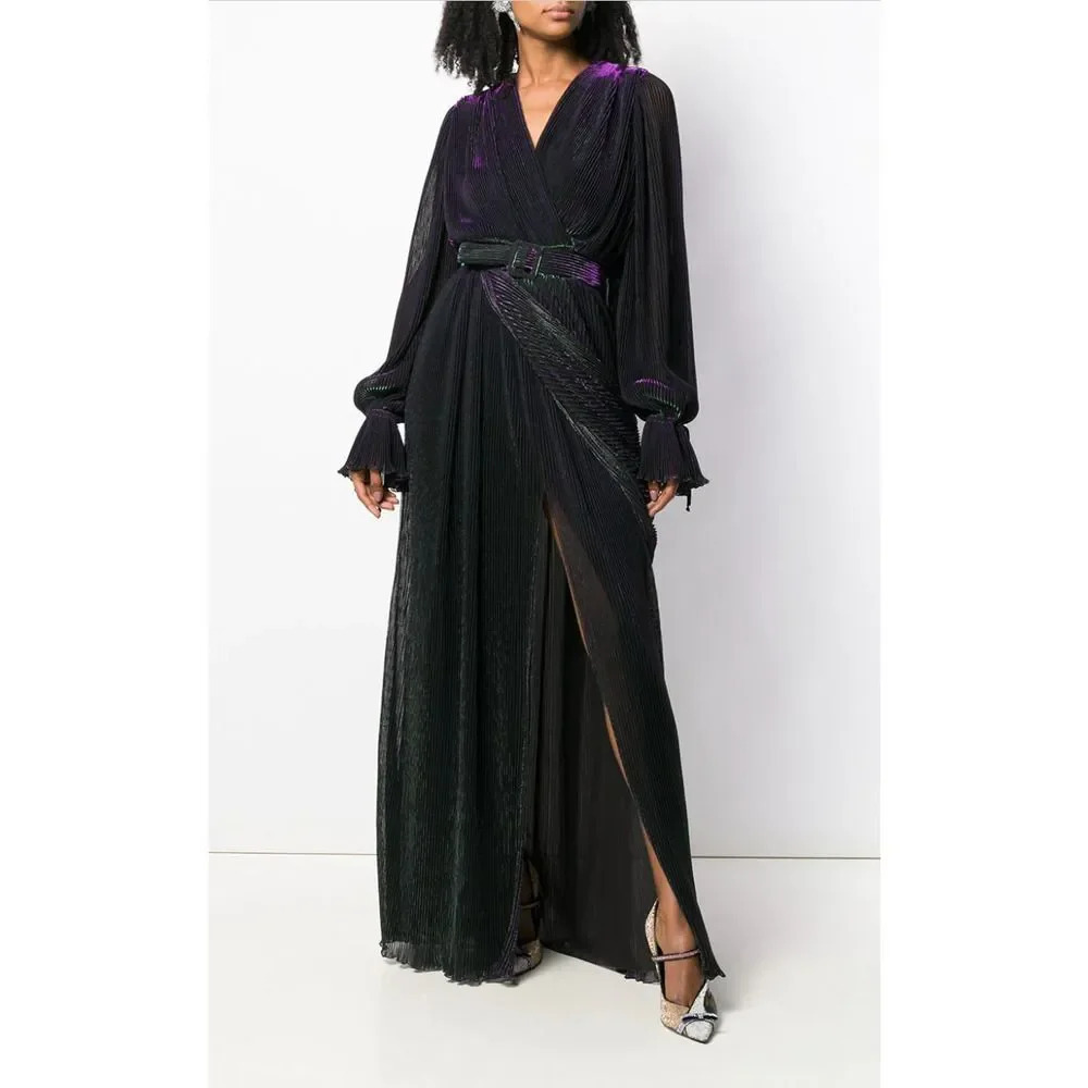 MARCO DE VINCENZO‎ Belted  Multicolour Evening Gown Dress